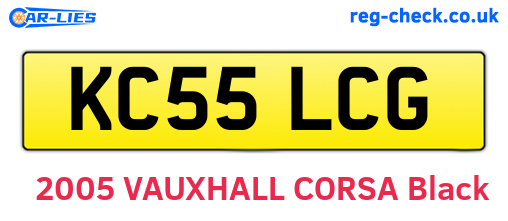 KC55LCG are the vehicle registration plates.