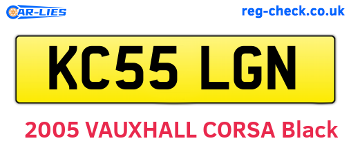 KC55LGN are the vehicle registration plates.