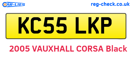 KC55LKP are the vehicle registration plates.
