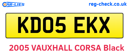 KD05EKX are the vehicle registration plates.