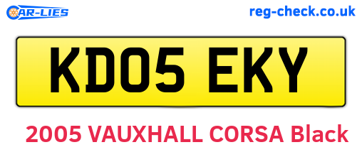KD05EKY are the vehicle registration plates.