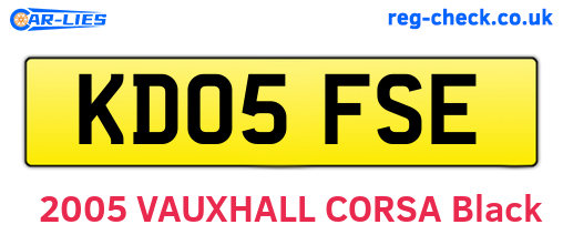 KD05FSE are the vehicle registration plates.