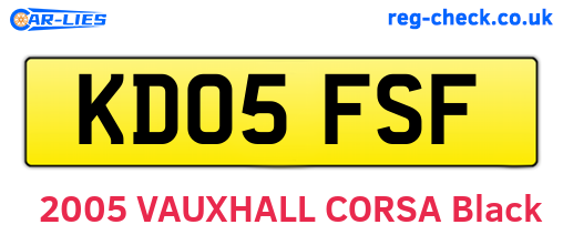 KD05FSF are the vehicle registration plates.