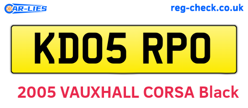 KD05RPO are the vehicle registration plates.