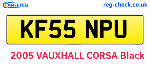 KF55NPU are the vehicle registration plates.