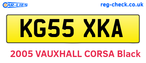 KG55XKA are the vehicle registration plates.