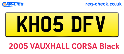 KH05DFV are the vehicle registration plates.