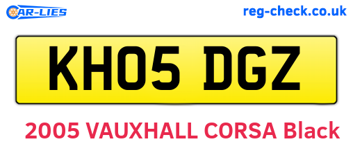 KH05DGZ are the vehicle registration plates.