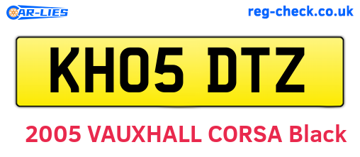 KH05DTZ are the vehicle registration plates.