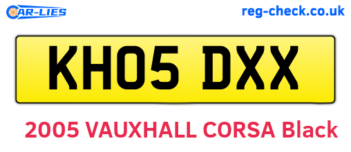 KH05DXX are the vehicle registration plates.