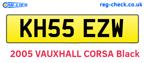 KH55EZW are the vehicle registration plates.