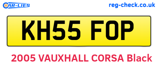 KH55FOP are the vehicle registration plates.