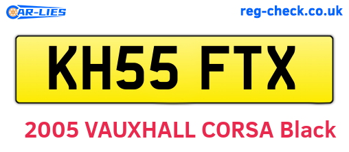 KH55FTX are the vehicle registration plates.