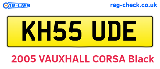 KH55UDE are the vehicle registration plates.