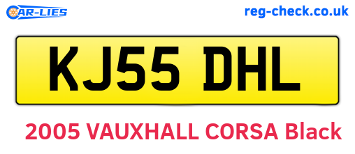 KJ55DHL are the vehicle registration plates.