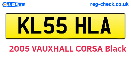 KL55HLA are the vehicle registration plates.