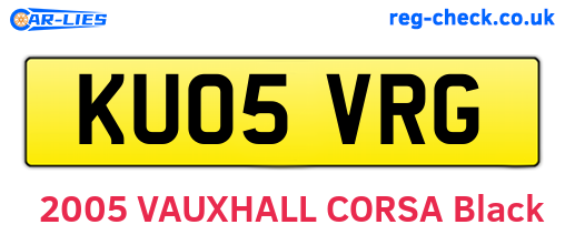 KU05VRG are the vehicle registration plates.