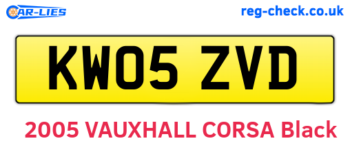 KW05ZVD are the vehicle registration plates.