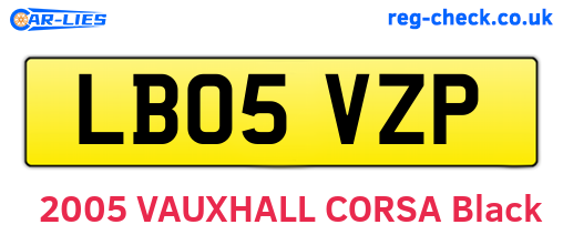LB05VZP are the vehicle registration plates.