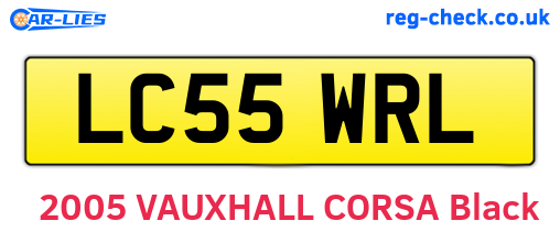 LC55WRL are the vehicle registration plates.