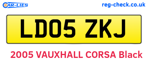 LD05ZKJ are the vehicle registration plates.