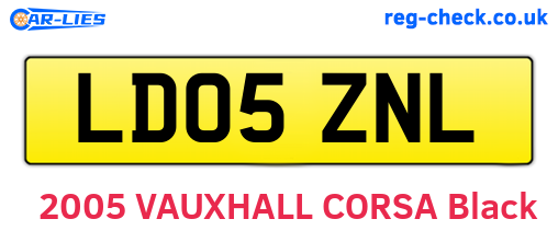 LD05ZNL are the vehicle registration plates.