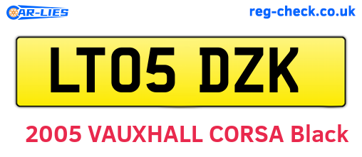 LT05DZK are the vehicle registration plates.