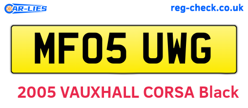 MF05UWG are the vehicle registration plates.