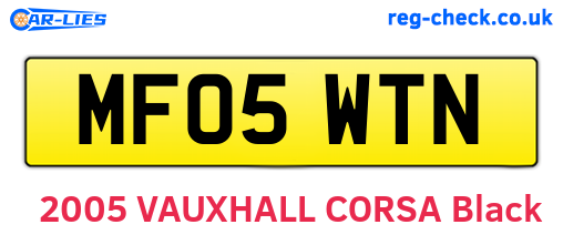 MF05WTN are the vehicle registration plates.