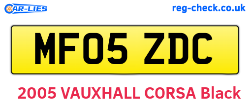 MF05ZDC are the vehicle registration plates.