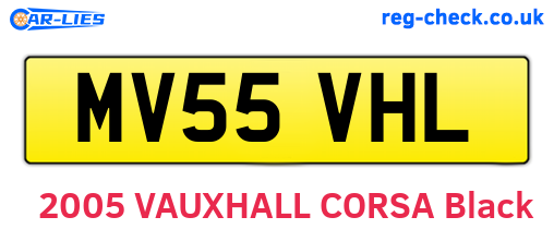MV55VHL are the vehicle registration plates.