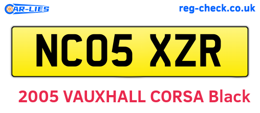 NC05XZR are the vehicle registration plates.