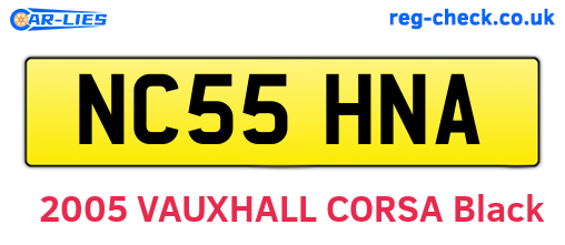 NC55HNA are the vehicle registration plates.