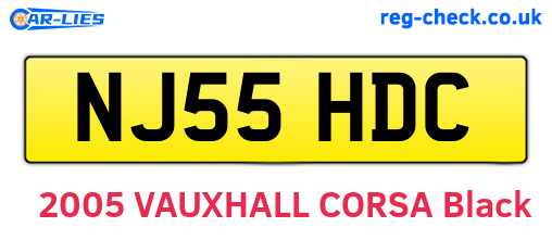 NJ55HDC are the vehicle registration plates.