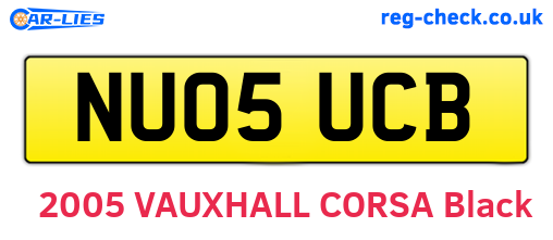 NU05UCB are the vehicle registration plates.