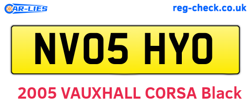 NV05HYO are the vehicle registration plates.