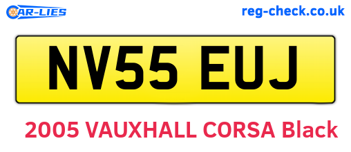 NV55EUJ are the vehicle registration plates.