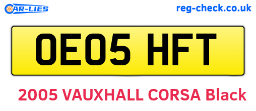 OE05HFT are the vehicle registration plates.