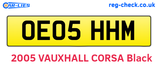 OE05HHM are the vehicle registration plates.