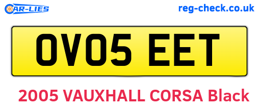 OV05EET are the vehicle registration plates.