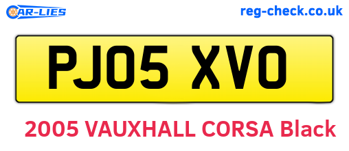 PJ05XVO are the vehicle registration plates.