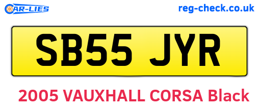 SB55JYR are the vehicle registration plates.