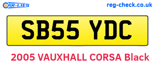 SB55YDC are the vehicle registration plates.