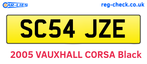 SC54JZE are the vehicle registration plates.