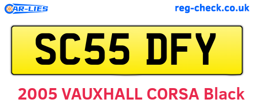 SC55DFY are the vehicle registration plates.