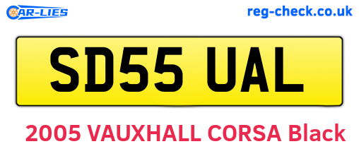 SD55UAL are the vehicle registration plates.