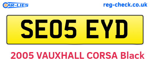SE05EYD are the vehicle registration plates.