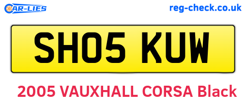 SH05KUW are the vehicle registration plates.
