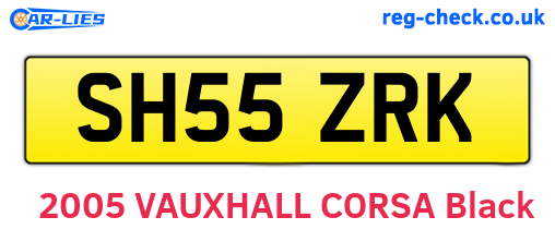 SH55ZRK are the vehicle registration plates.