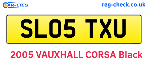 SL05TXU are the vehicle registration plates.
